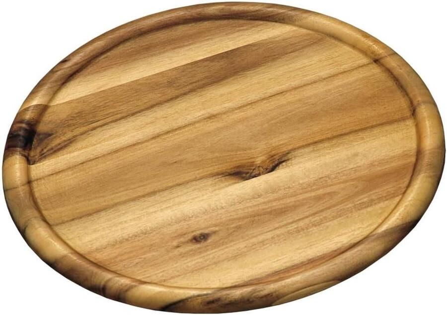 Pizzaborden Serveerschalen Hout Pizza Serveren Met Sapgoot 4 Stuks 32 cm Houtkleur