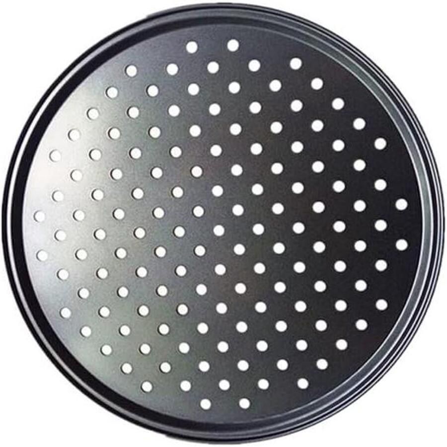 Pizzaborden Set Bakplaten Ronde Vorm Pizza Bakken Thuis Met Antiaanbaklaag 26 cm Diameter Zilverkleurig