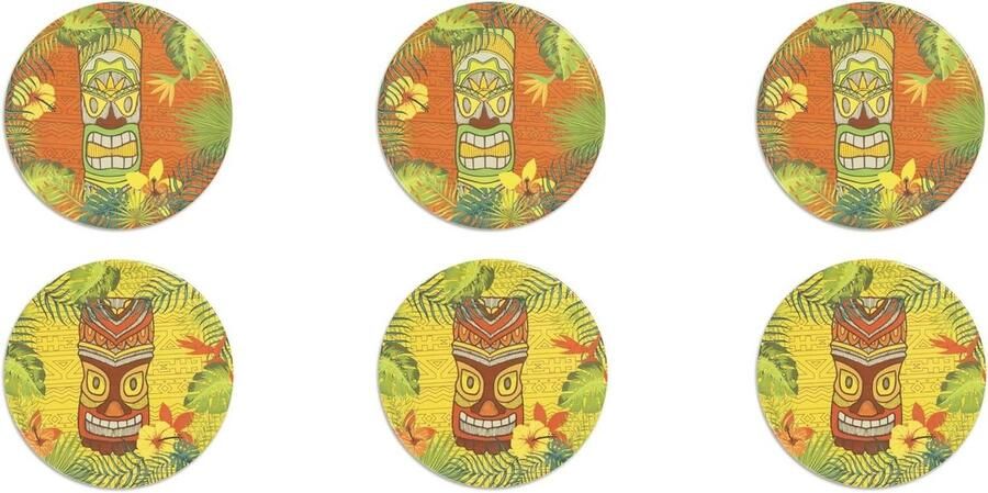 Pizzaborden Set Borden Set Dineren Thuis Tiki Decor 31 cm Meerkleurig