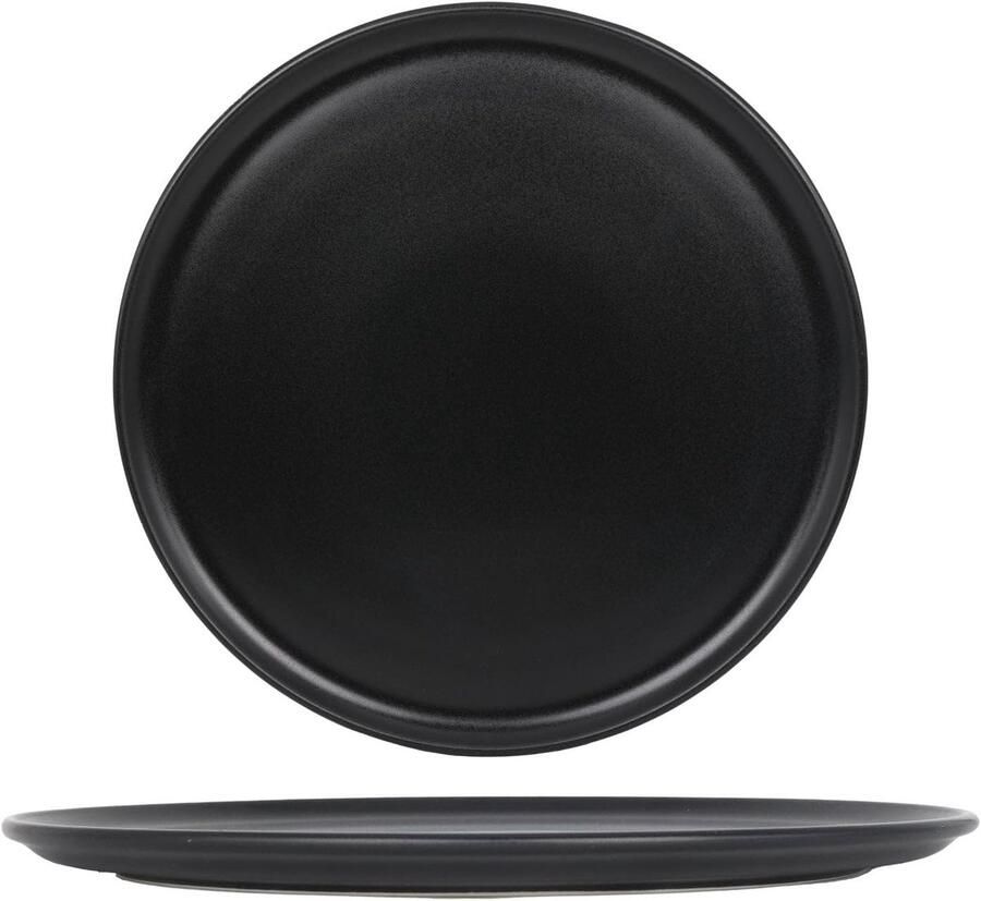 Pizzaborden Set Diner Borden Pizza Serveren Vaatwasser Oven Magnetron Veilig 32cm Diameter Zwart