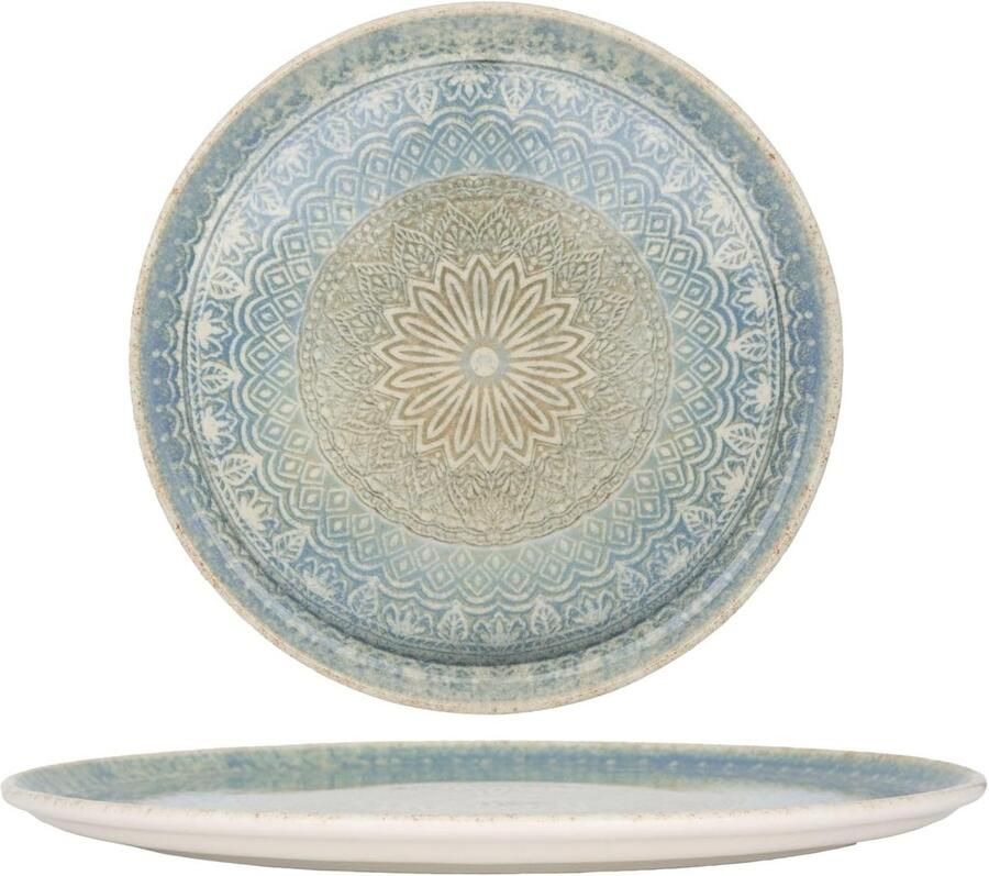 Pizzaborden Set Etnische Borden Dineren Buiten Vaatwasserbestendig 32 cm Blauw