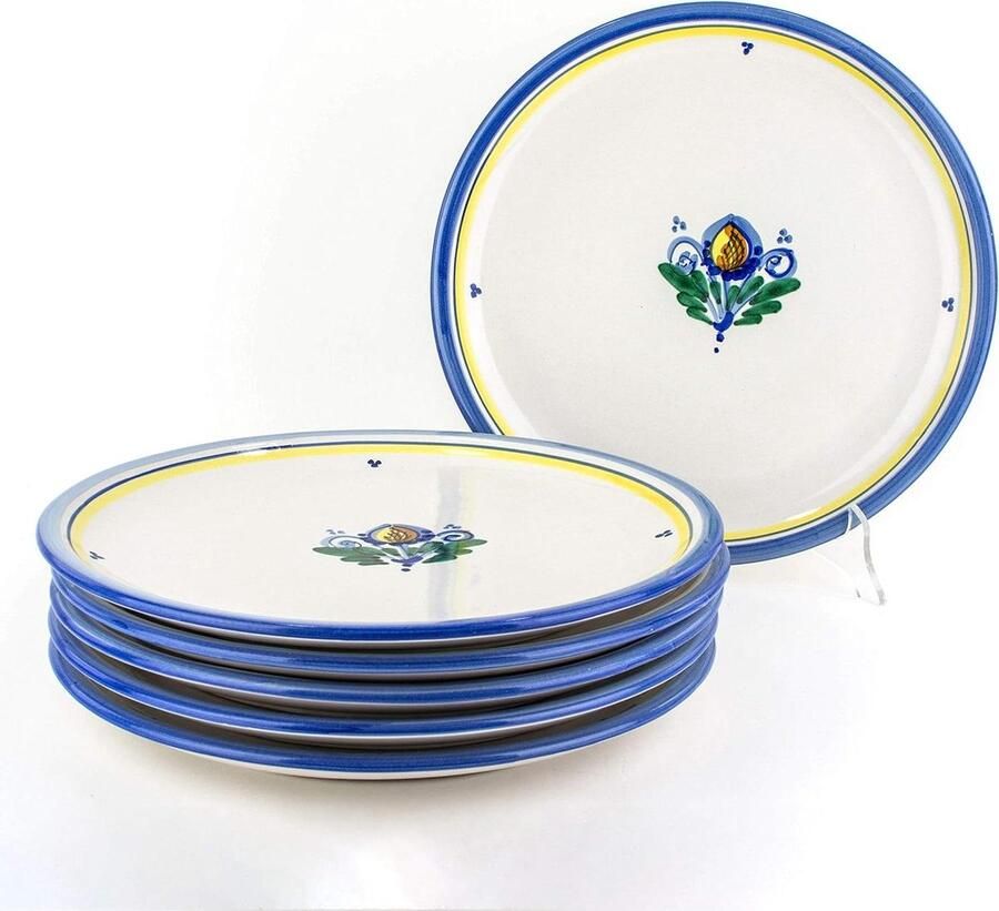 Pizzaborden Set Keramische Borden Pizza Eten Handgemaakt Sicilië Diameter 30 cm Gedecoreerd