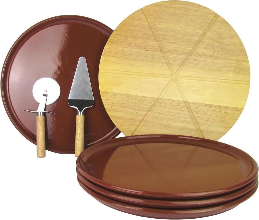 Pizzaborden set Pizza set Pizzabord Pizza serveren Inclusief snijset Ø 32 cm Niet gespecificeerd