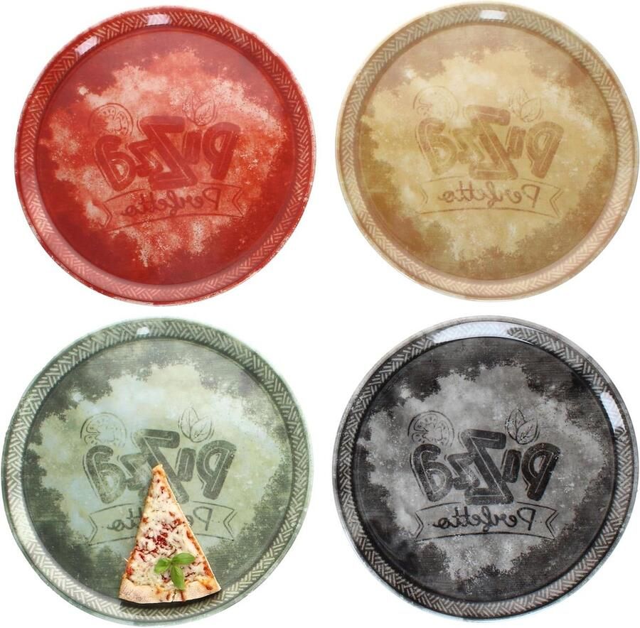 Pizzaborden Set Platte Borden Pizza Eten Grote Serveerschaal Ø 315 cm Kleurmix