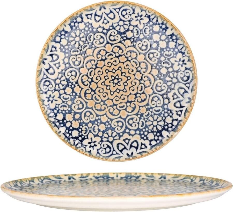 Pizzaborden Set Porseleinen Borden Italiaans Eten Vaatwasser Magnetron Oven Veilig 30 cm Diameter Veelkleurig Geometrisch