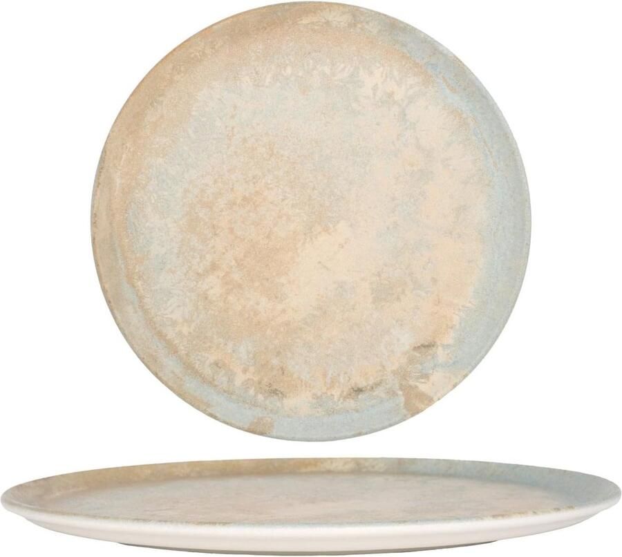 Pizzaborden Set Porseleinen Borden Pizza Serveren Uniek Abstract Design 32 cm Doorsnede Veelkleurig