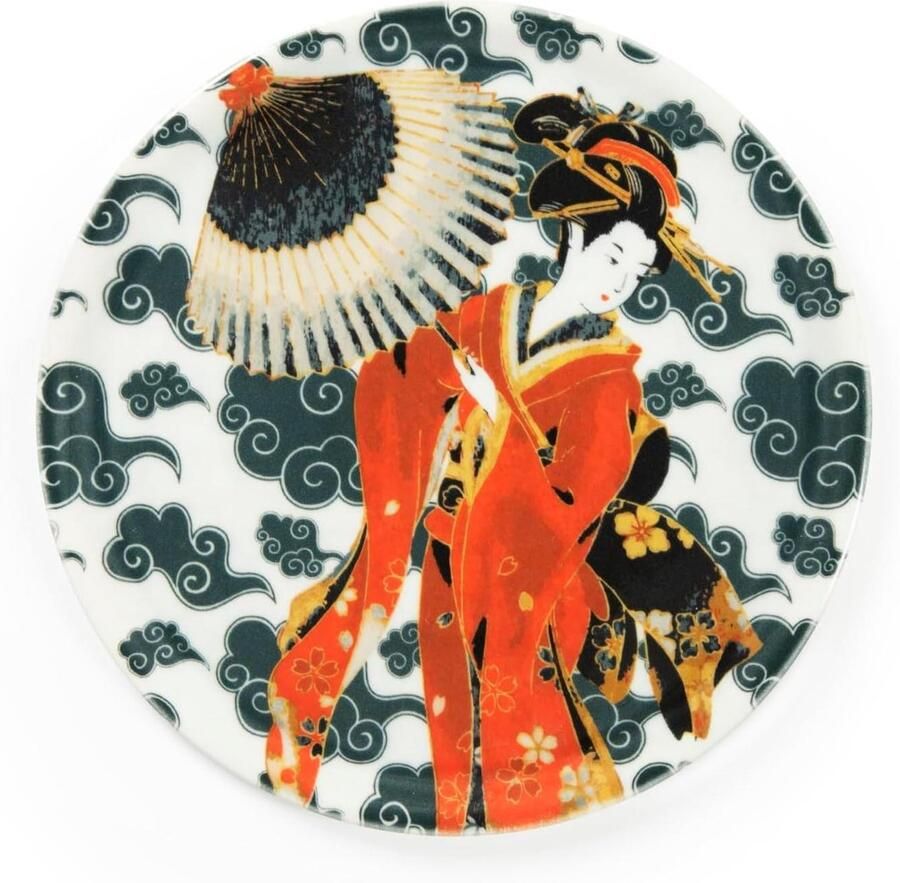 Pizzaborden Set Speciale Borden Pizza Serveren Japanse Stijl 6 stuks 31cm Meerkleurig