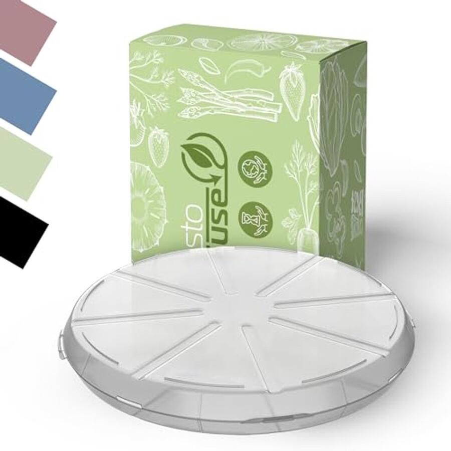 Pizzabox ToGo Herbruikbare pizzadoos in transparant zwart bruin blauw groen en rood