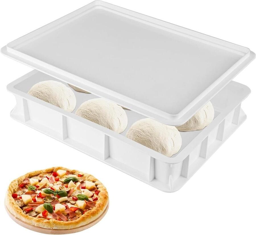 Pizzadeeg Bakjes Deegbox Fermentatiebox Pizzadeeg Bereiden Voedselveilige Kunststof 30 x 40 x 75 cm Transparant