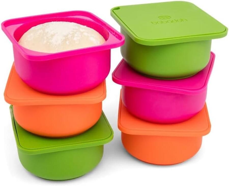 Pizzadeeg Containers Proofing Bakjes Pizza Maken Set van 6 135 x 122 x 64 cm