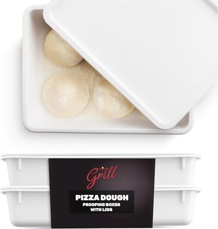 Pizzadeegproefdoos Set van 2 Stapelbare BPA-vrije Trays met Deksels Perfect voor Pizza en Brood