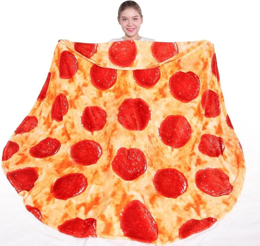 Pizzadeken Rond Unieke Dekens Relaxen Thuis Dubbelzijdig Ontwerp 1525 cm Diameter Rood