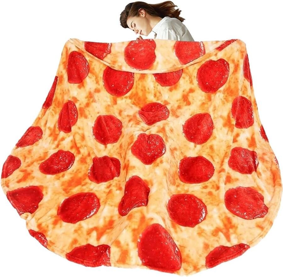 Pizza Deken Food Wrap Gezelligheid Thuis Realistisch Ontwerp 150cm Multicolor - Foto 2