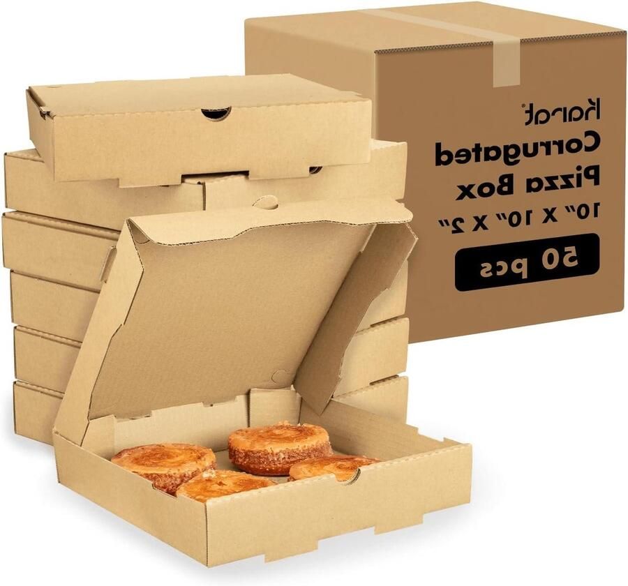 Pizzadozen Kraft Pizzadoos Gecarteerd Meeneem Verpakking Ventilatie Ontwerp 25 cm Bruin