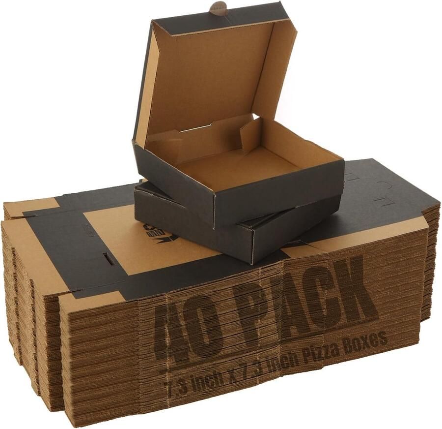 Pizzadozen Set Verpakking dozen Afhaalmaaltijden bezorgen Zelf te personaliseren 40 stuks 185 cm Zwart
