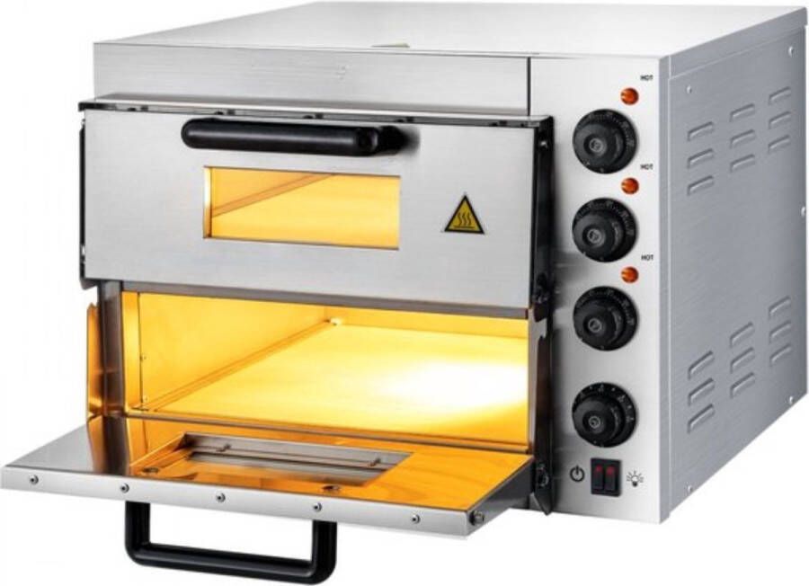 Pizzaoven 14 In Roestvrijstalen Elektrische Pizzaoven 3000W Elektrische Pizzaoven