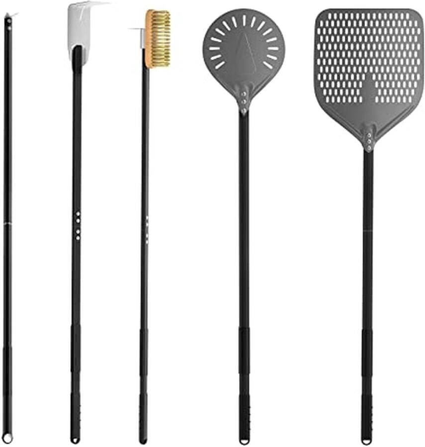 Pizzaoven Accessoires Bakgereedschap Set Pizza Bakken 5 Delige Set 30.5 cm Schep Zilver
