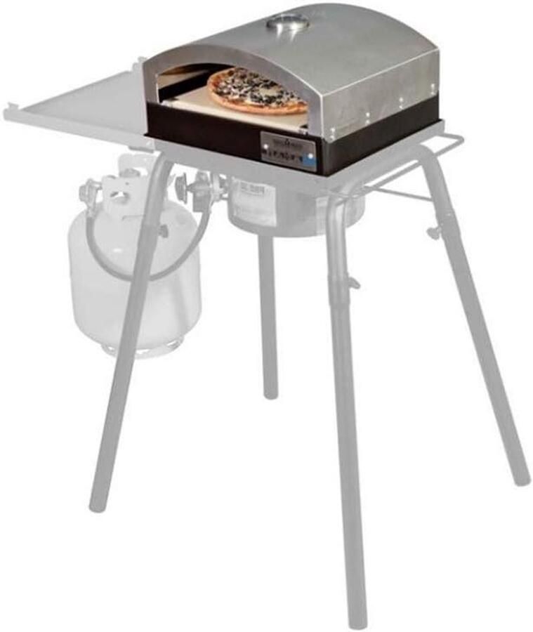 Pizzaoven Bakoven Buiten Koken Keramische Steen 34 cm Breed Zwart Zilver