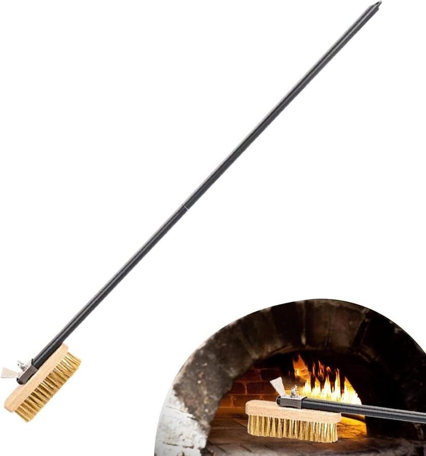 Pizzaoven Borstel Oven Reiniger Oven Schoonmaken Met Schraper 54 cm Lengte Aluminium