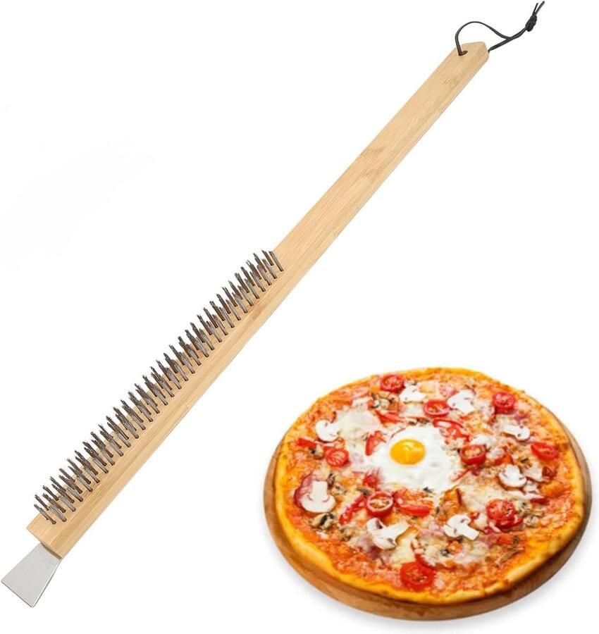 Pizzaoven Borstel Ovenborstel Grillborstel Oven Schoonmaken Extra Lange Steel 57.5 cm Niet gespecificeerd