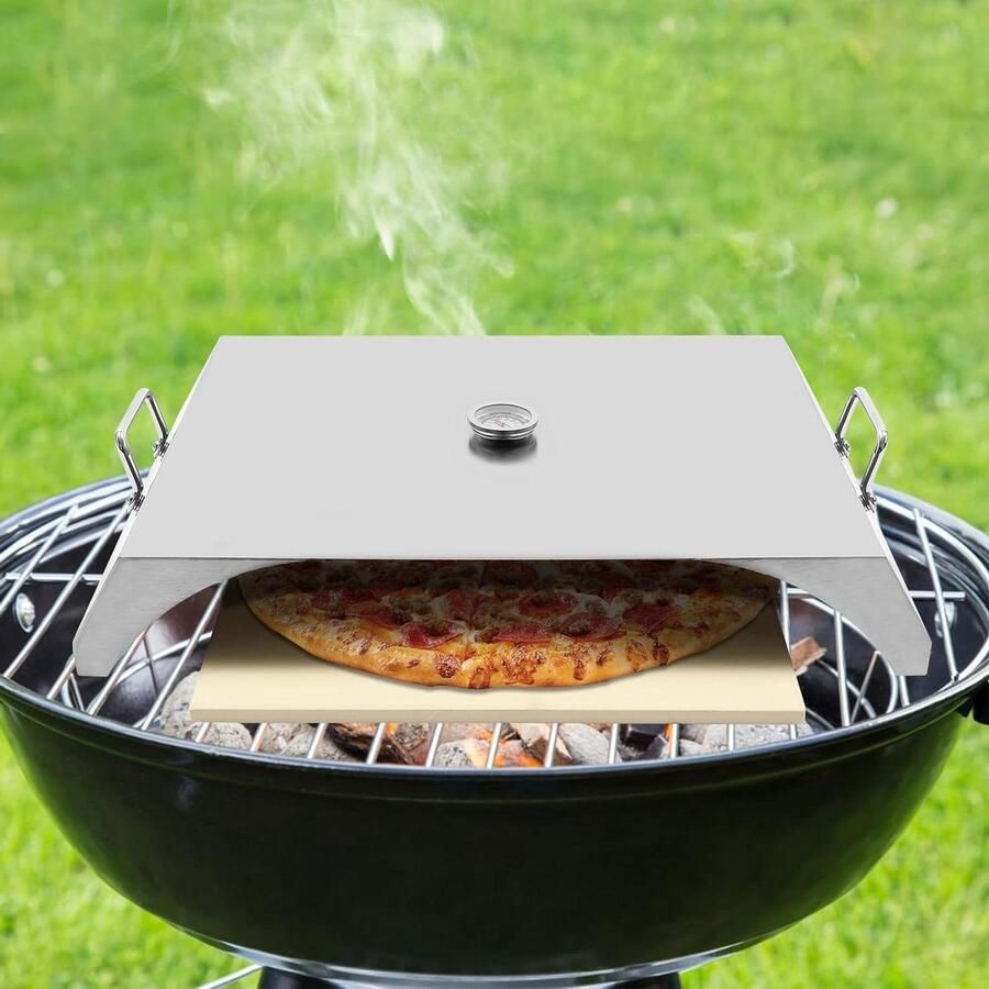 Pizzaoven Buiten Buitenoven Pizza Bakken Cordieriet Pizzasteen 12 inch Zilver