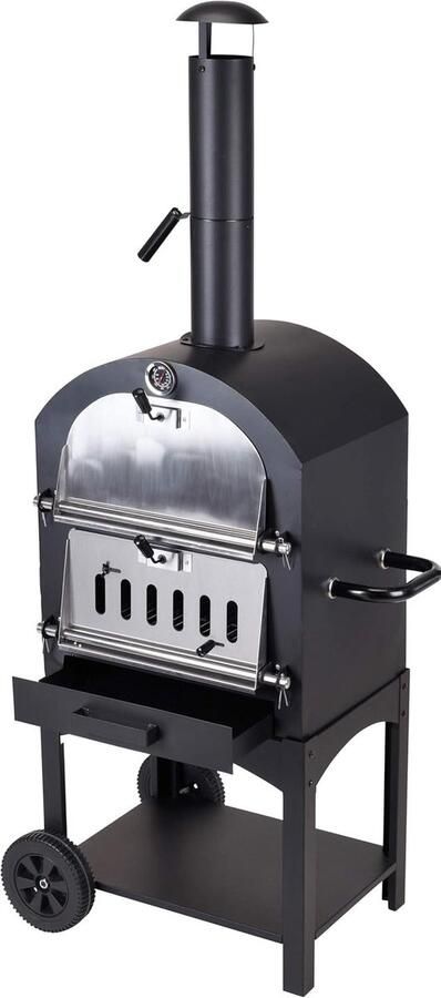 Pizzaoven Buiten Buitenoven Tuin Lekker Koken Roestvrij Staal 48x68x156cm