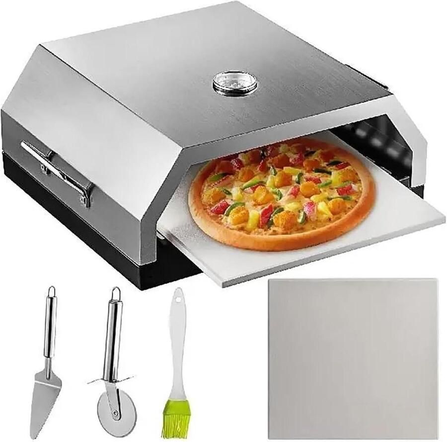 Pizzaoven Buiten Draagbare Pizzaoven Buiten Koken Veelzijdig Grillen 65 kg Zwart