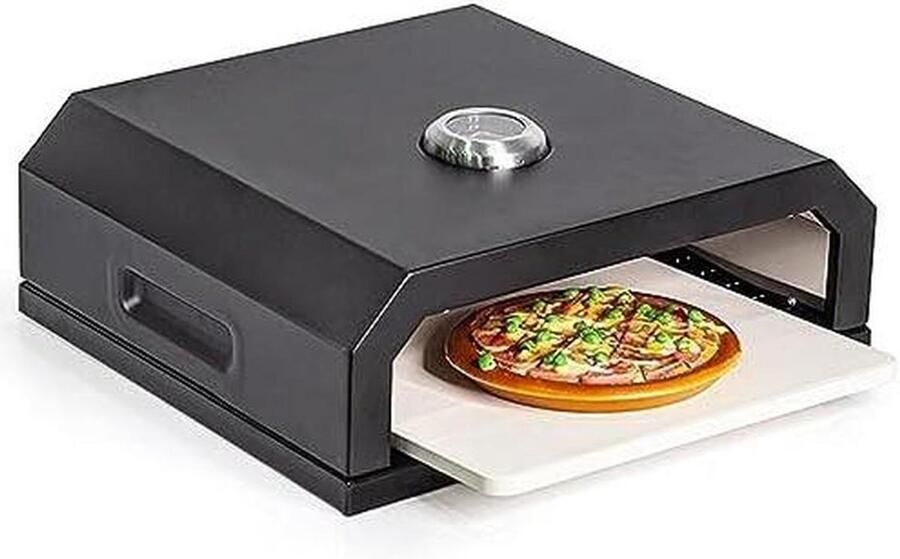 Pizzaoven Buiten Houtgestookte Oven Buiten Koken Ingebouwde Thermometer 12 Inch Zwart - Foto 1