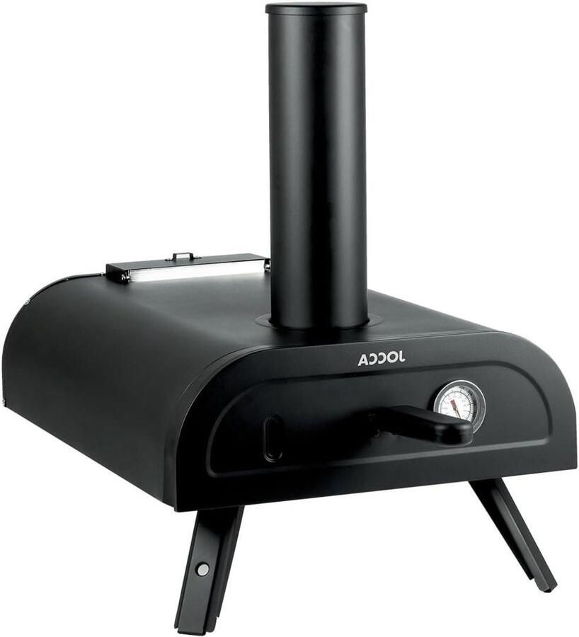 Pizzaoven Buitenoven Lekker Koken Hout en Pellets 33 cm Steen Zwart