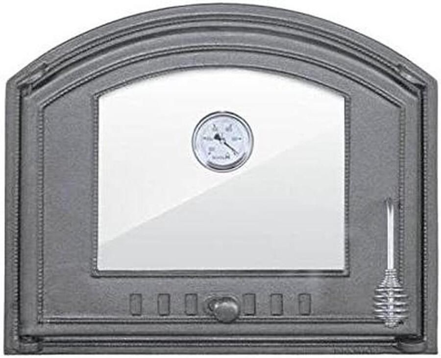 Pizzaoven Deur Buitenkeuken Deur Buiten Koken Gietijzer Met Glas 485 x 410 mm Zwart