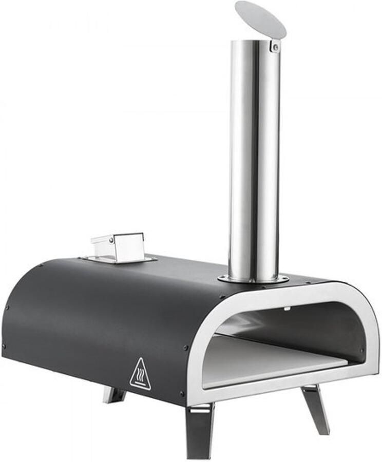 Pizzaoven Draagbaar 12 Inch Pizzamaker Max 540 °C IJzercoating Zwart Voor Tuin En Camping