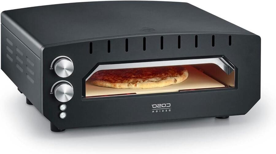 Pizzaoven Elektrisch Hete Steenoven Pizza Bakken 400 Graden 33 x 33 cm Zwart