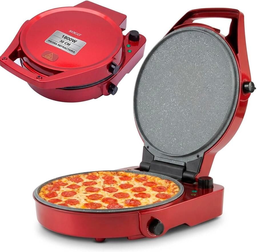 Pizzaoven en Grill Apparaat 2-in-1 Buiten Koken Dubbele Temperatuurregeling 30 cm Diameter Blauw - Foto 1