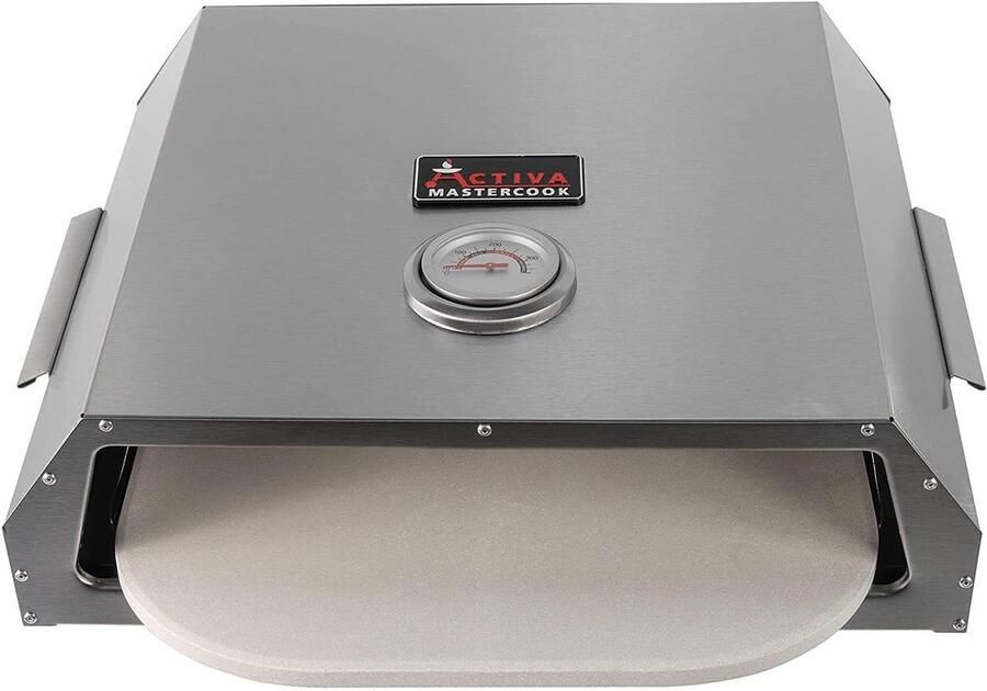 Pizzaoven met Pizzasteen voor Gas- en Houtskoolbarbecue met Temperatuurmeter