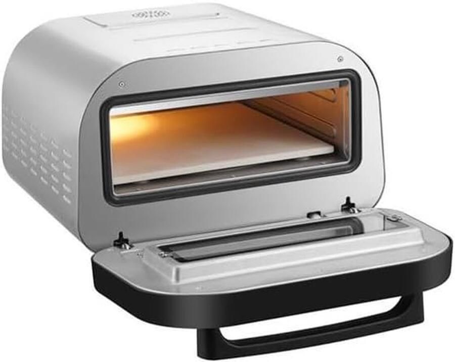 Pizzaoven Pizza maker Thuis Pizza Bakken Met Rotisserie Functie 32 x 32 cm Zwart