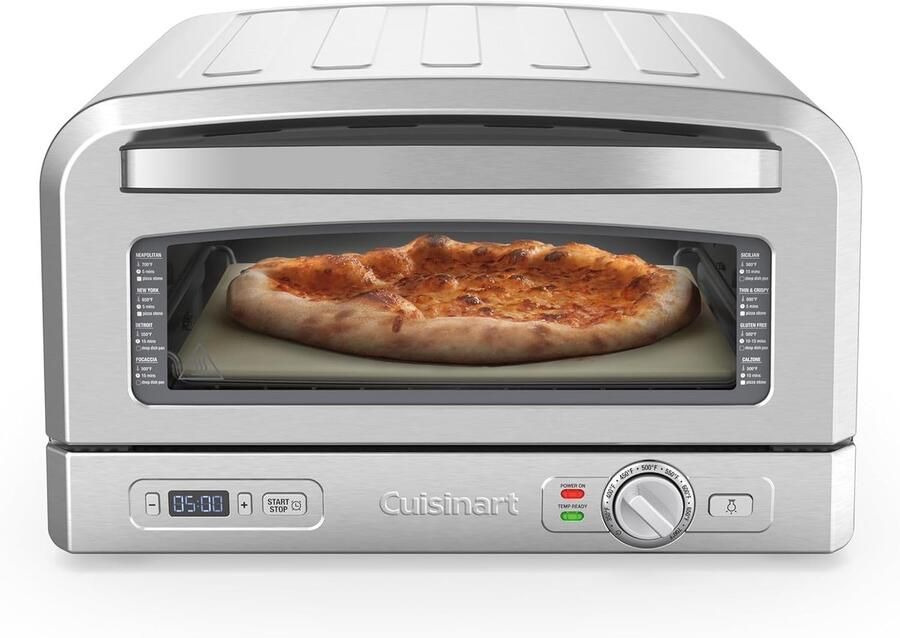 Pizzaoven voor binnen met instelbare temperatuur en complete pizzaset