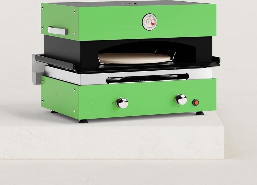 Pizzaoven voor grill Bakoven buiten Ovengebak maken Roestvrijstalen koepel 54 x 37 x 22 cm Groen