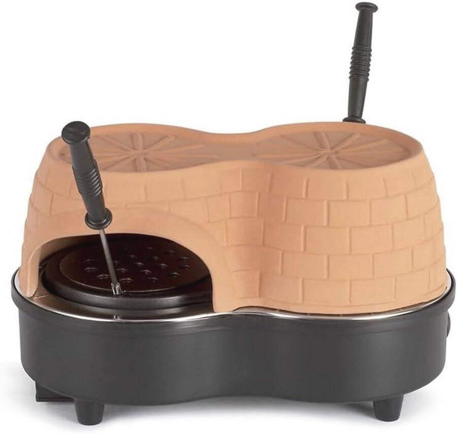 Pizzaoven voor Mini-Pizza's Terracotta Koepel Snel Koken 2 Stuks Ø 11 cm
