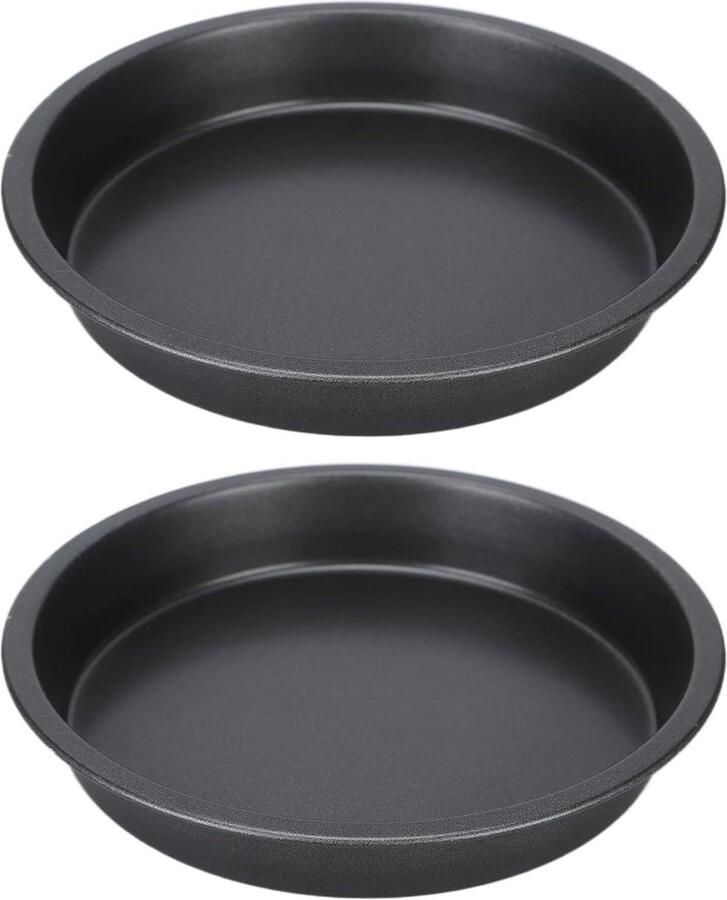 Pizzapan Set Bakvorm Diepe Pizza's Bakken Anti-aanbaklaag 9 inch Zwart