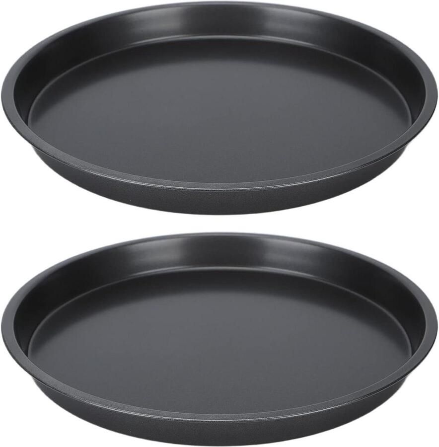 Pizzapan Set Pizzavorm Diepe Schotel Thuis Bakken Koolstofstaal Warmteverdeling 25 cm Zwart