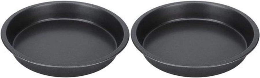 Pizzapannenset Bakplaat Familiediners Antiaanbaklaag 2 stuks 15 cm Zwart