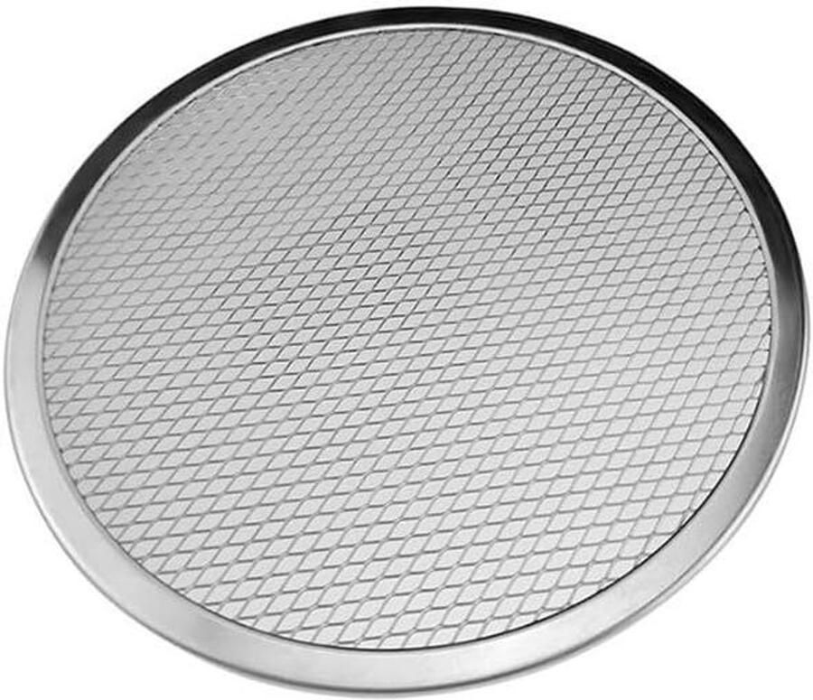 Pizzaplaat Aluminium Bakplaat Net Pizza Bakken Geperforeerd Oppervlak 20 cm Zilverkleurig
