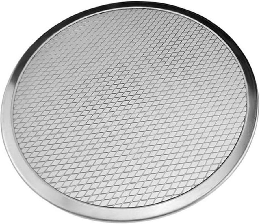 Pizzaplaat Aluminium Bakplaat Net Pizza Bakken Naadloos Ontwerp 12 inch Zilver