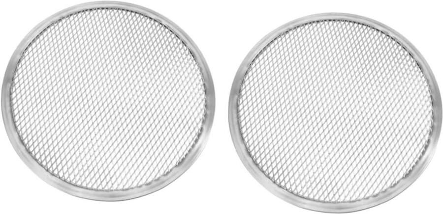 Pizzaplaat Aluminium Bakplaat Oven Thuis Bakken Slijtvaste Antiaanbaklaag 30.5 cm Diameter Zilver