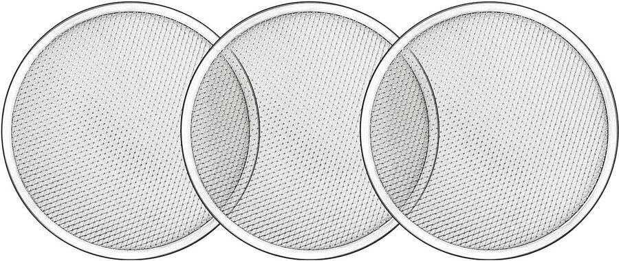 Pizzaplaat Aluminium Bakplaat Pizza Gelijkmatig Bakken Fijne Maazen 30 cm Zilver