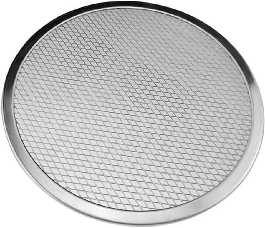 Pizzaplaat Aluminium Metalen Net Bakplaat Pizza Bakken Geperforeerd Oppervlak 355 cm Zilver