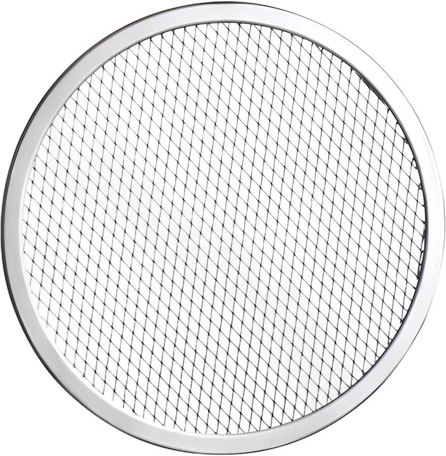 Pizzaplaat Aluminium Pizzascherm Bakplaat Pizza Bakken Gelijkmatige Verwarming 10 x 10 x 5 cm Zilver