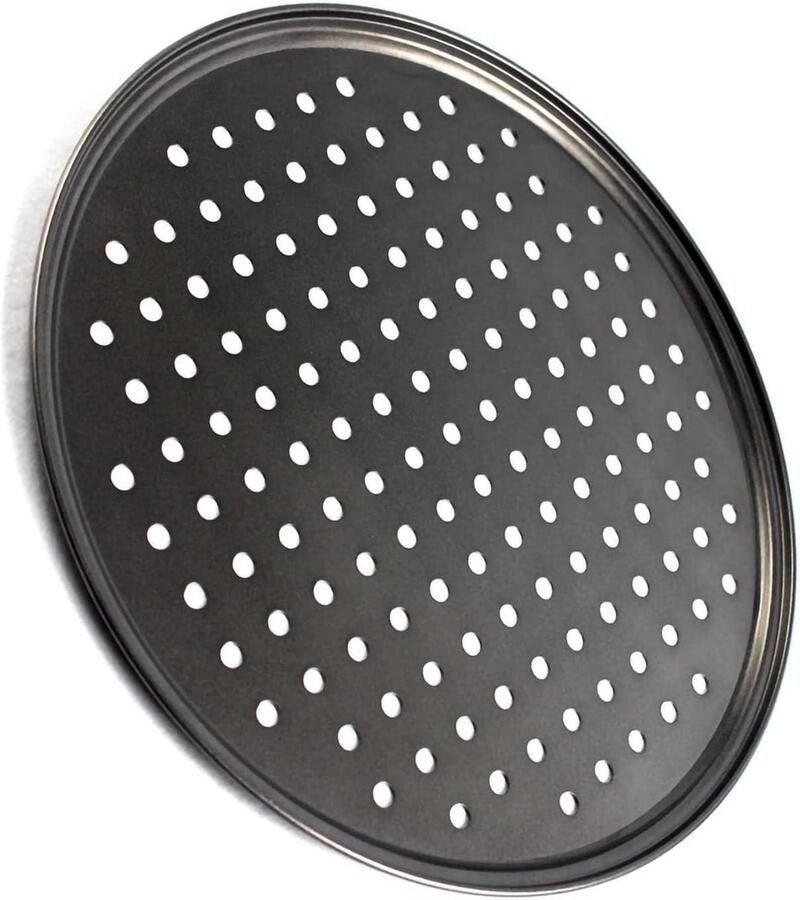 Pizzaplaat Bakplaat Gelijkmatig Bakken Geperforeerd Design 28CM Zwart