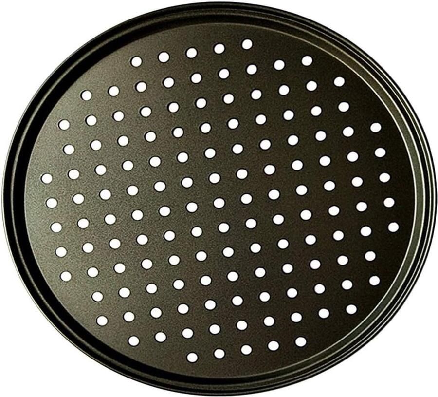 Pizzaplaat Bakplaat Pizza Bakken Antiaanbaklaag 26cm Zwart