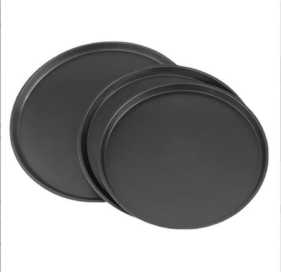 Pizzaplaat Bakplaat Pizza Dienblad Bakvorm Thuis Koken Antiaanbaklaag Gelijkmatige Warmte 33 cm Zwart